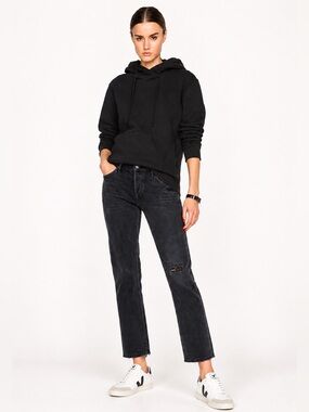 Citizens of Humanity Emerson Boyfriend Jeans Black Hawk Distressed NWT 30